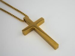 Large Gold Cross Stainless steel Necklace