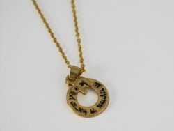 Gold Plated Hebrew Necklace (Shema Yisrael and Chai)