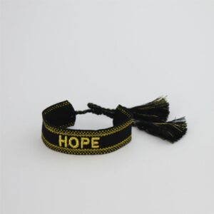 Hope Black Canvas Bracelet