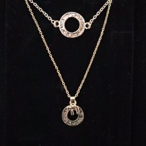 Gold Hebrew Necklace and Bracelet Combo (Shema Yisrael and Chai)