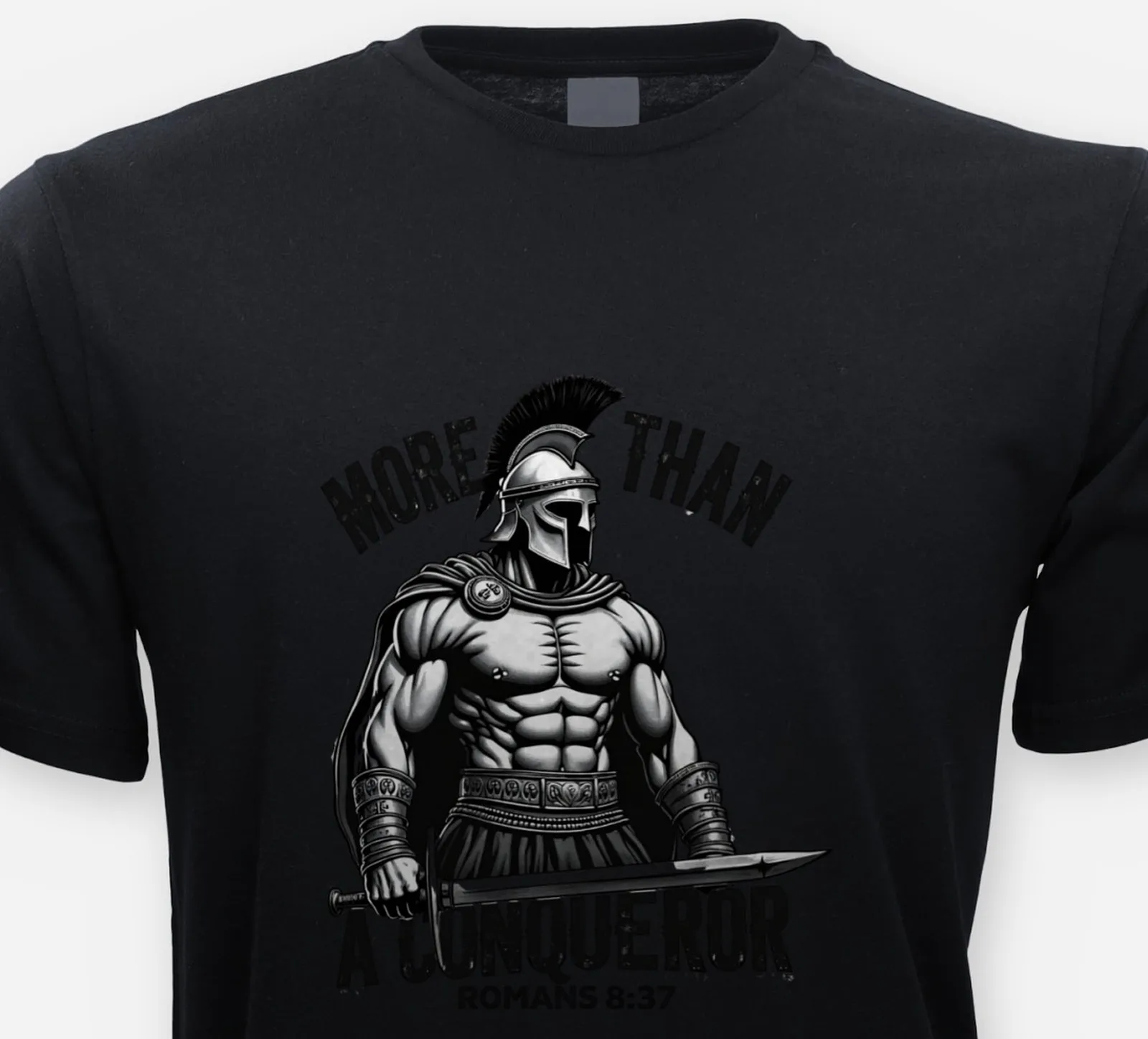 More Than a Conqueror – Romans 8:37 Warrior Tee