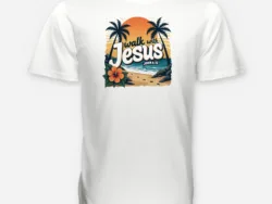 Walk with Jesus – John 8:12 Beach Tee