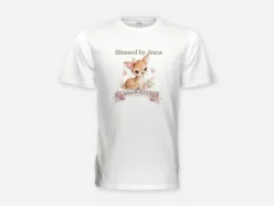 Blessed by Jesus – Mark 10:13 Kids Fawn Tee