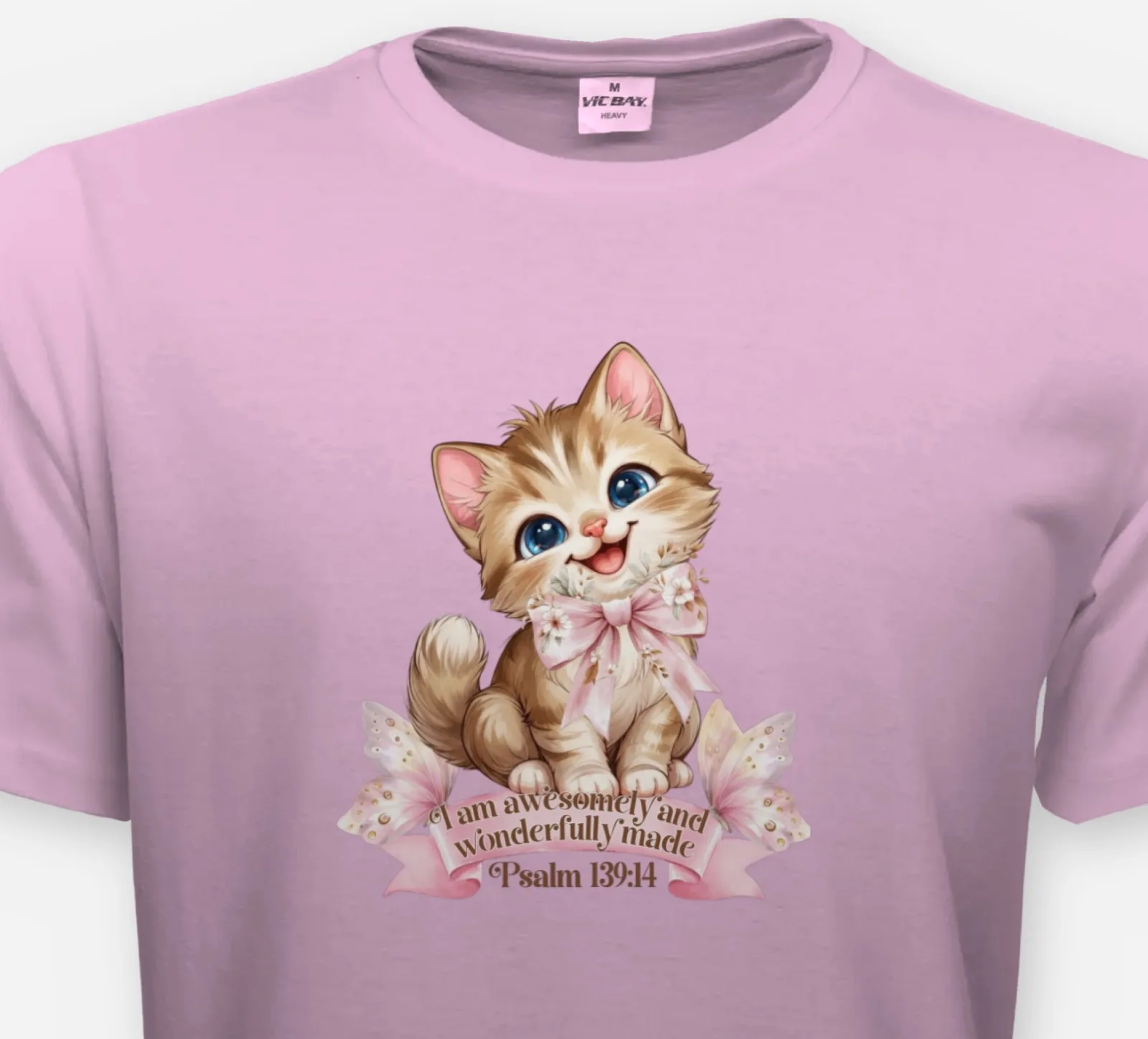 Awesomely and Wonderfully Made – Psalm 139:14 Kids Cat Tee